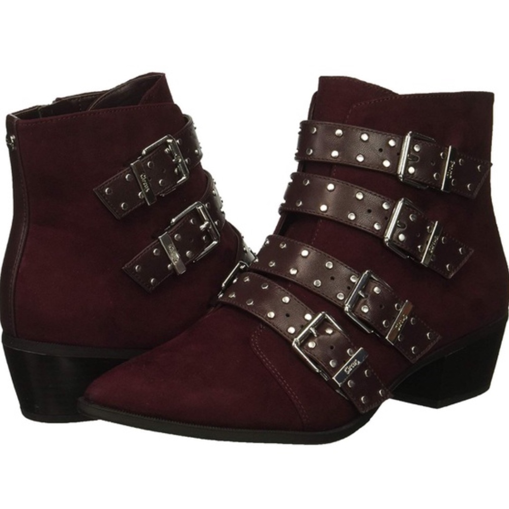 Sam Edelman Hutton burgundy studded ankle boot 7.5